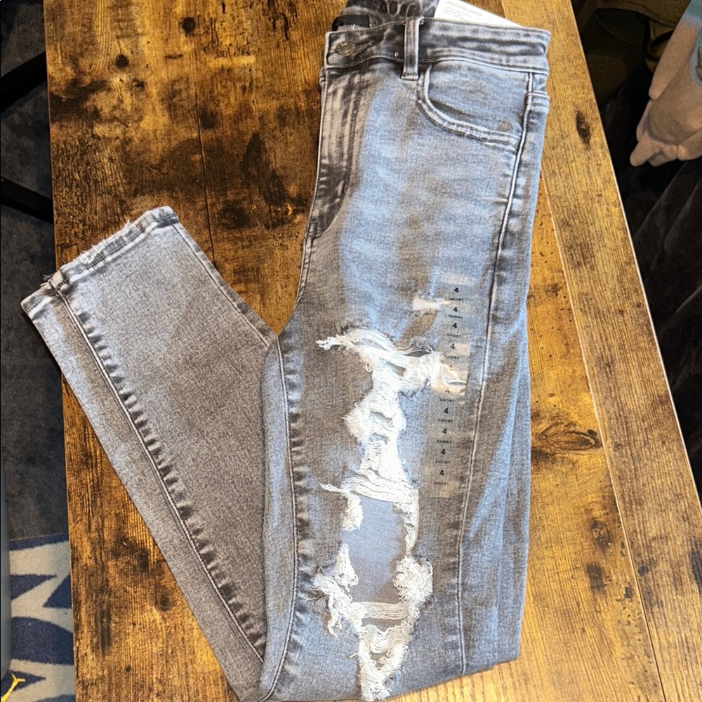 Distressed Gray Jeans